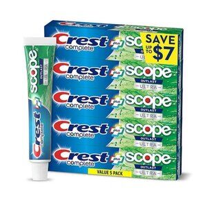 Crest - Complete + Scope Outlast Ultra Toothpaste - 6.3 Oz - 5 Pack